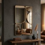 Gold Irregular Organic Wall Mirror | Abstract Asymmetrical Mirror Cluster