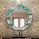 Round Vanity Mirror Wall Mounted, Modern Bathroom Mirror, Decorative Wall Mirror for Sink Area, Contemporary Glass Mirror Design