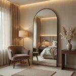 Full Length Arch Mirror – Aluminum Frame, Shatterproof Glass, Leaning or Hanging