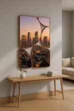 Gold Irregular Organic Wall Mirror | Abstract Asymmetrical Mirror Cluster - Image 5