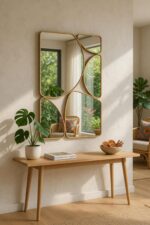 Gold Irregular Organic Wall Mirror | Abstract Asymmetrical Mirror Cluster - Image 7
