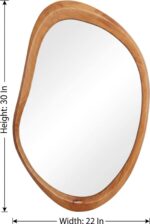 Irregular Wood Wall Mirror, Asymmetrical Wavy Mirror, Boho Farmhouse Vanity Mirror, Rustic Wooden Frame Mirror, Entryway Bathroom Decor - Image 5
