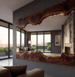 Handmade Live Edge Wood Mirror | Modern Luxury Wall Decor - Image 2