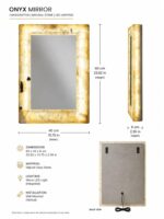 Handmade Onyx LED Mirror Wall Decor, Natural Stone Lighted Vanity Mirror, Luxury Backlit Bathroom Mirror, Modern Wall Mirror 23x15 in - Image 3