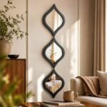 3-Piece Modern Tear Drop Mirror Wall Decor, Boho Moon Style, Minimalist Art