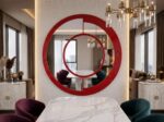 Sculptural Round Wall Mirror, Luxury Statement Mirror, Modern Artistic Accent Decor