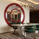 Sculptural Round Wall Mirror, Luxury Statement Mirror, Modern Artistic Accent Decor - Image 3