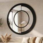 Sculptural Round Wall Mirror, Luxury Statement Mirror, Modern Artistic Accent Decor - Image 2