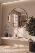 Round Wall Vanity Mirror: Modern Minimalist Circle Decor - Image 4