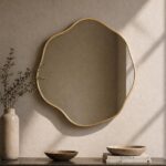 Asymmetrical Wall Mirror, Organic Shape Mirror, Modern Sculptural Mirror, Minimalist Wall Decor, Statement Mirror for Living Room Entryway