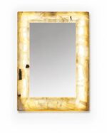 Handmade Onyx LED Mirror Wall Decor, Natural Stone Lighted Vanity Mirror, Luxury Backlit Bathroom Mirror, Modern Wall Mirror 23x15 in - Image 2