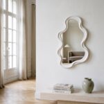 Organic Wavy Mirror, Asymmetrical Sculptural Vanity Mirror, Modern Neutral Decor