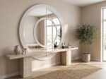 Sculptural Round Wall Mirror, Luxury Statement Mirror, Modern Artistic Accent Decor - Image 4