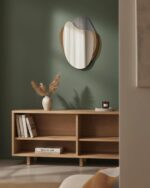 Asymmetric Wall Squiggle Mirror: Bronze & Smoked Glass, Modern Floating Decor - Image 7