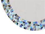 Blue Gray Mosaic Oval Wall Mirror, Handmade Decor - Image 2