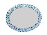 Blue Gray Mosaic Oval Wall Mirror, Handmade Decor - Image 4