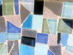 Blue Gray Mosaic Oval Wall Mirror, Handmade Decor - Image 3