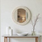 Handmade Bone Inlay Round Wall Mirror, Luxury Home Decor - Image 6