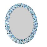 Blue Gray Mosaic Oval Wall Mirror, Handmade Decor - Image 7